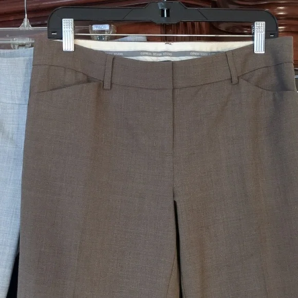 Express Editor Stylish Black, Gray, and Tan Trousers Set Size 6 - Picture 4 of 9